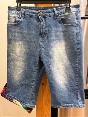 Blue Women's Denim Bermuda Jeans